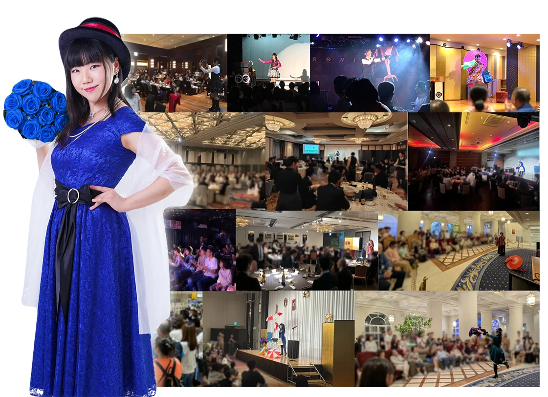 マジシャンJunmakiの出演の様子